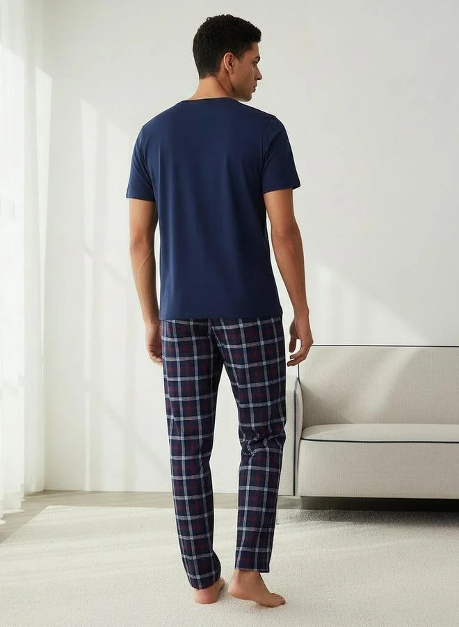 Splash FAV  Men Cotton Checked Nightwear Set for Men | Best Price UAE